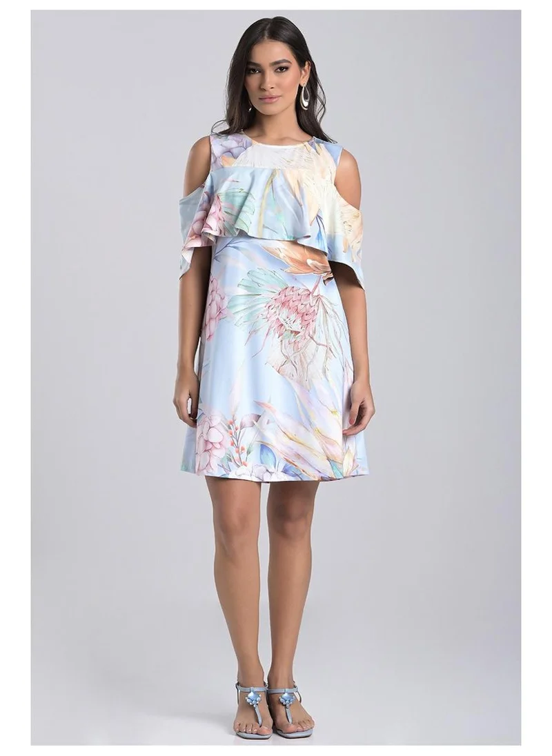 Carmen Steffens  Printed Dress with Ruffle for Women | Best Price UAE