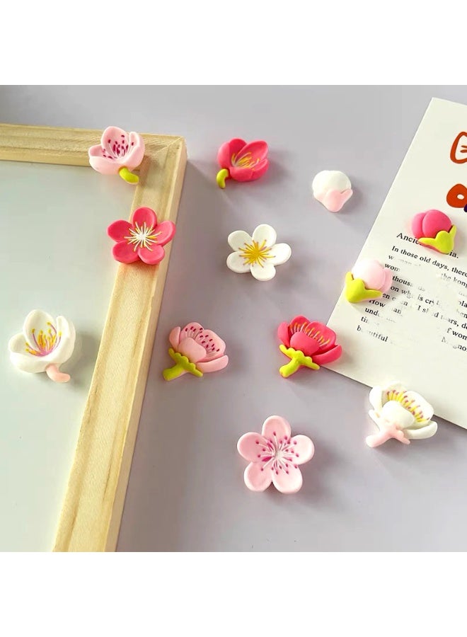 24 دبوس باقة ساحر - راتنج متين، زهور وردية وبيضاء متنوعة بأوراق خضراء، مثالية للوحات الإعلانات وعروض الصور المنزلية والمكتبية وإكسسوارات الباقة - Image 3