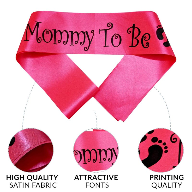 Wobbox Baby Shower Decoration Items| Baby Shower Ceremony Photo Booth Props For Photoshoot, Baby Shower Banner, Mom To Be Sash& Backdrop Foil Curtain, Godh Bharai Ceremony Decoration Kit-(FP2059) - Image 3
