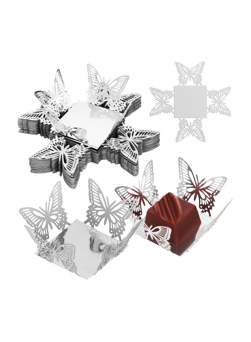 50 Pcs erfly Paper Cup Chocolate Tray Cupcake Dessert Candy Wrapping Wedding Liners Baking - Image 1