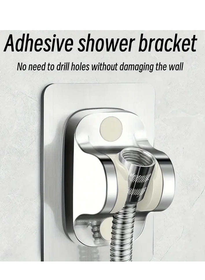 Square Shower Silvery + Wall Bracket Silvery + 1.5 Pipe: Supercharged Shower Head Shower Head Bathroom Lotus Shower Head Pressure Large Water Bath Bully Shower Rain Shower Bath Set SS  - Image 4