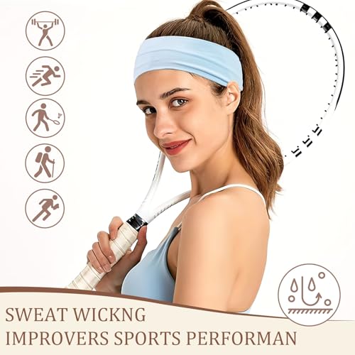 CÉLLOT 12 Pack Boho Headband Wide Stretchy Daily Use Knotted Headwear Sport Athletic Yoga Gym Hair Accessories for Women and Girls - Image 4