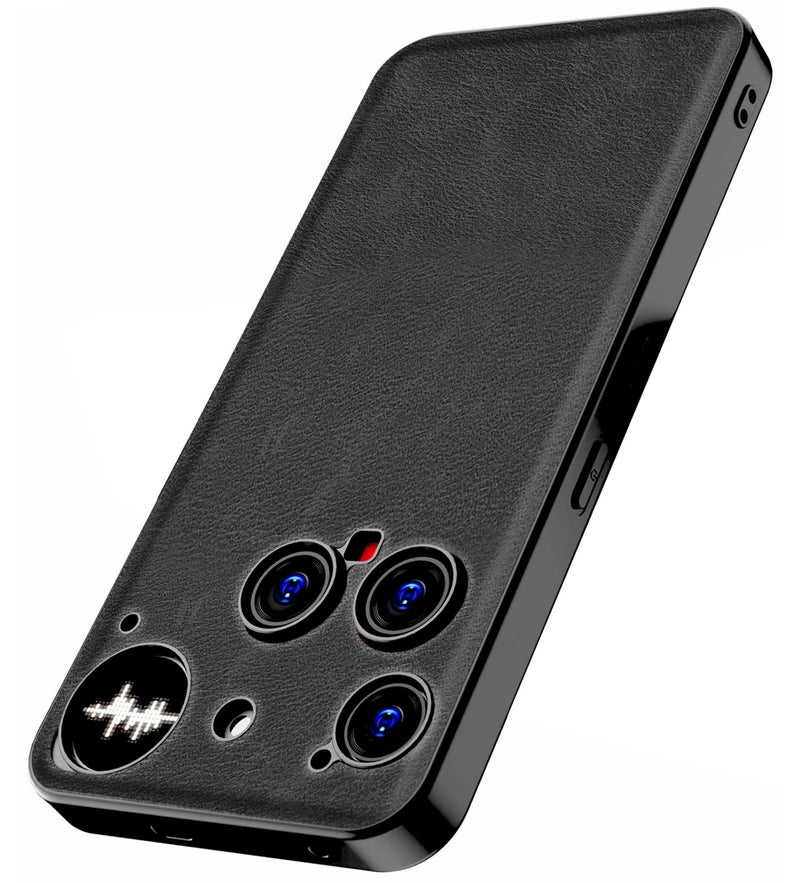 Kapa Tux Leather Back Cover for Nothing Phone 3 5G | Slim Shockproof Camera Protection Bumper Case (Black) - Image 1