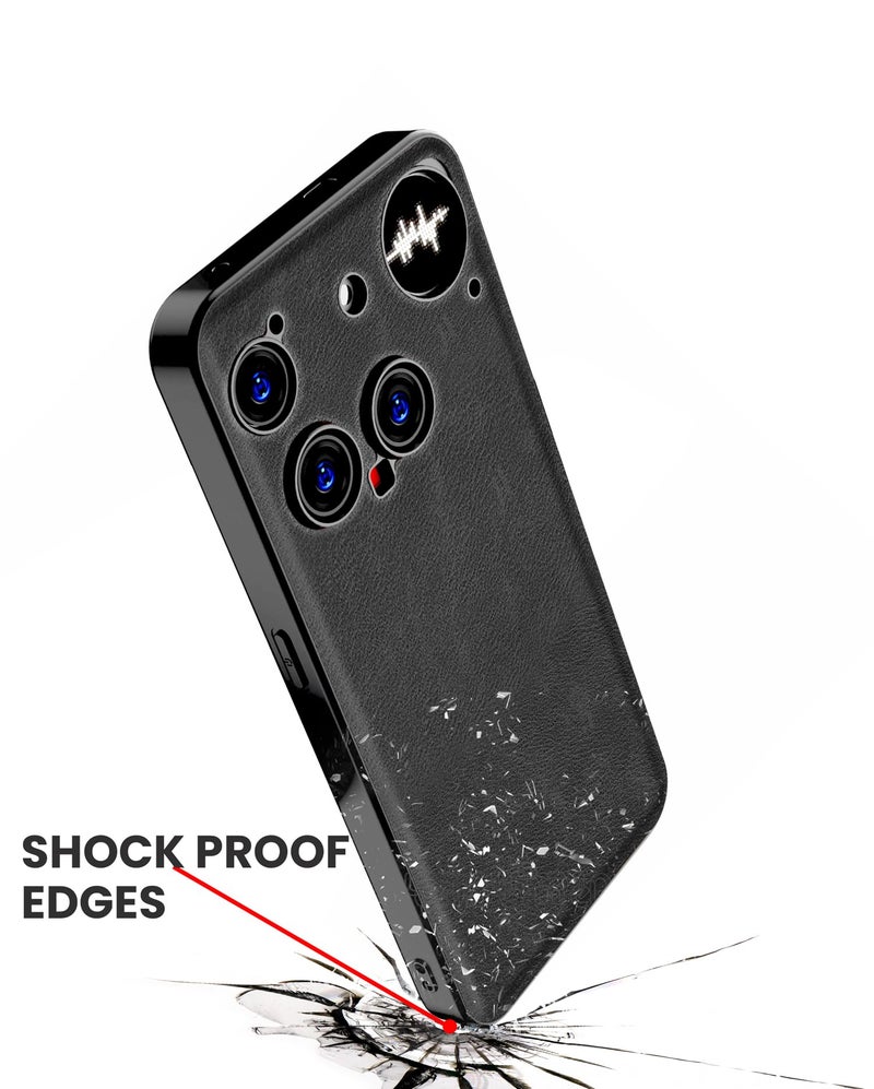 Kapa Tux Leather Back Cover for Nothing Phone 3 5G | Slim Shockproof Camera Protection Bumper Case (Black) - Image 5