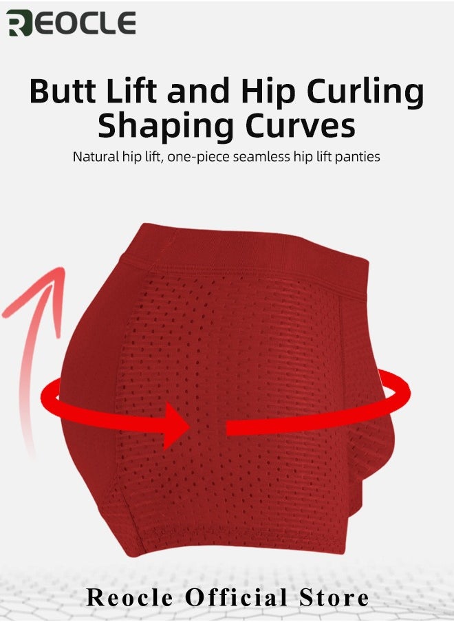 REOCLE - Men's Mesh Underwear Boxer Back Padded Underwear Boxer Shaper Boxer Nylon Ice Silk Breathable Shapewear Padded Enhancing Underwear - Image 1