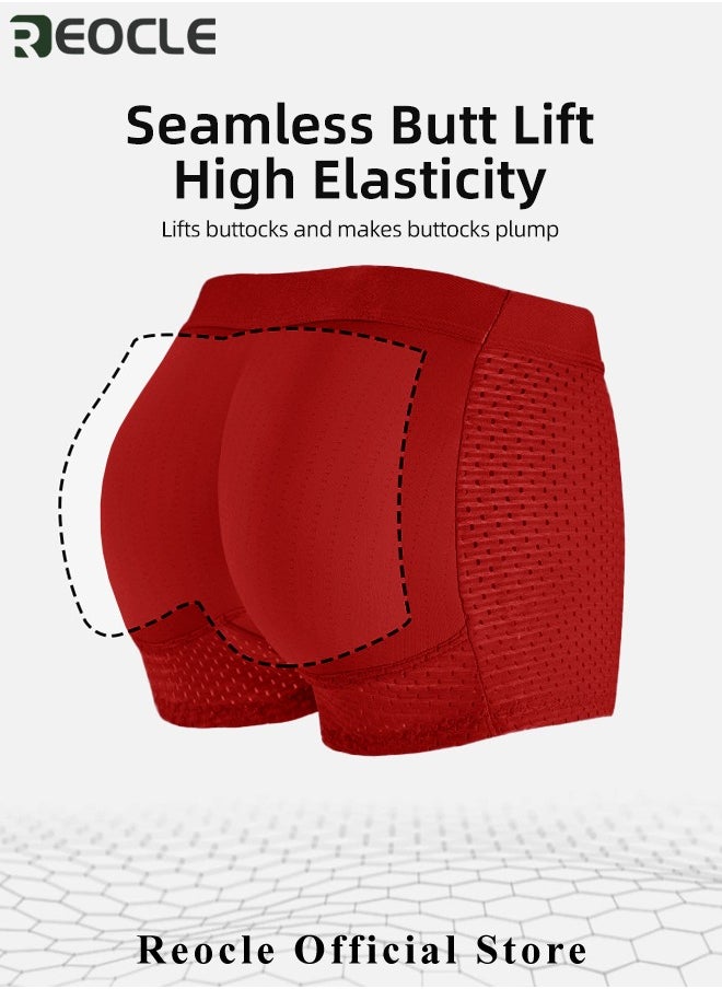 REOCLE - Men's Mesh Underwear Boxer Back Padded Underwear Boxer Shaper Boxer Nylon Ice Silk Breathable Shapewear Padded Enhancing Underwear - Image 1