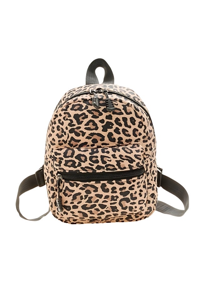Girl's Leopard Print Backpack, Children's Fresh and Cute Style School Bag College Bag, Large Capacity Nylon Book Bag Tourist Bag Back Bag Beach Bag for Kids/College Students/Youth/Teenager - Image 1
