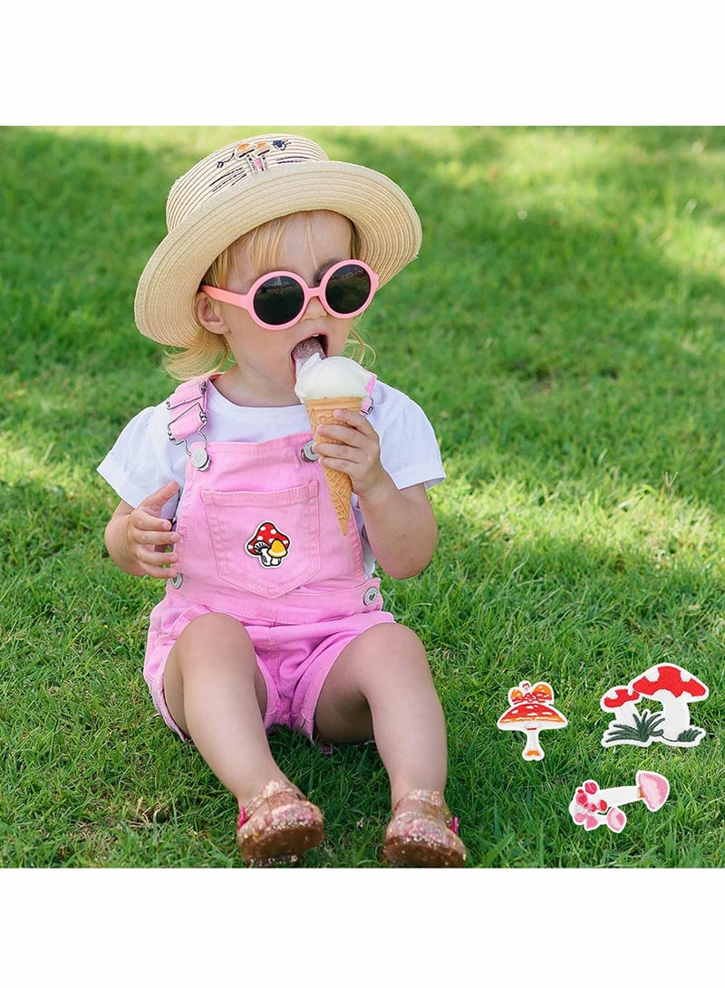 SOLARAE Mushroom Embroidery Patches, 40 Pcs Clothing Mini Stickers Nature Patches Suitable for Clothes Dress Hat Pants Shoes Curtain DIY Applique Patch Sewing Craft Decoration - Image 3