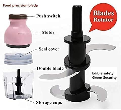 BESTOTTAM Capsule Cutter 200 Watts Electric Multi Purpose Vegetable Fruit Blender Mixer Food Processor Crusher Meat Grinder Mincer Multicolor 600ml - Image 3