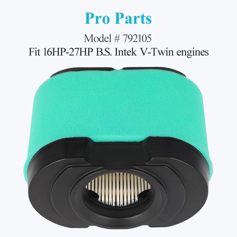 HOODELL Professional 792105 Air Filter, Durable 276890 Air Cleaner with Fuel Filter, Compatible with V-Twin Engine 44H777 5405K 593240 4163205 GY21057 Air Filter - Image 2