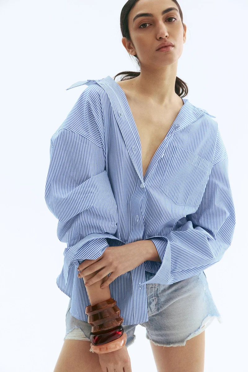 H&M Oversized cotton poplin shirt