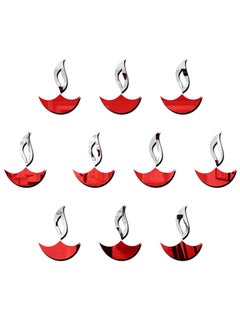 Bikri Kendra Bikri Kendra Art BK23 Diya Red 3D Acrylic Mirror Stickers for Wall Pack of 10 