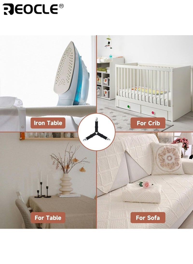 ريوكل 8 مشابك مثلثة قابلة للتعديل لتثبيت اللحاف أو شرشف السرير، مشابك قوية غير مرئية للحفاظ على استقرار الفراش، مناسبة للأسرّة والمفروشات - Image 4