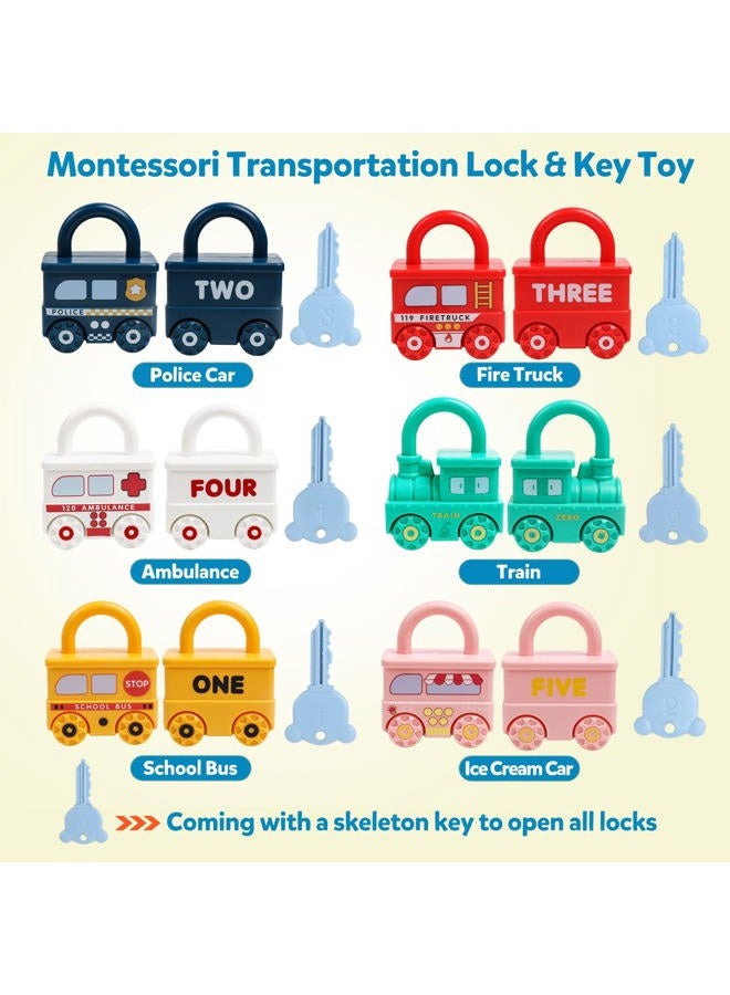 GKDOMS Montessori Learning Toys Sorting & Matching Locks and Keys Toddlers Sensory Car Activity Fine Motor Toy, Birthday Gifts for Kids Age 2-5 Years, Easter Basket Stuffers - Image 3