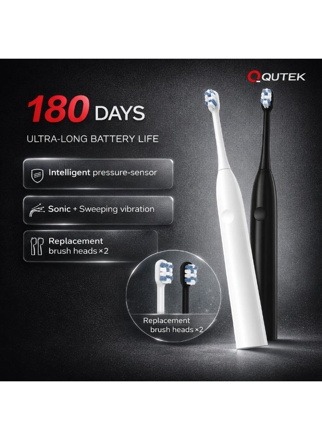 Qutek DENTAVIA Smart Electric Toothbrush – 180-Day Battery Life, 2-in-1 Sonic & 60° Sweeping Motion Technology, 6 Modes, Pressure Sensor & IPX7 Waterproof - Image 3