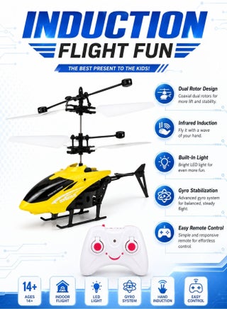 Remote Control Helicopter Flying Toys, 2.5 Channel High Low Flight Suspension Induction Helicopter, Mini RC Helicopter for Kids Party Favours, Boy&Girls Birthday Gifts - view 3