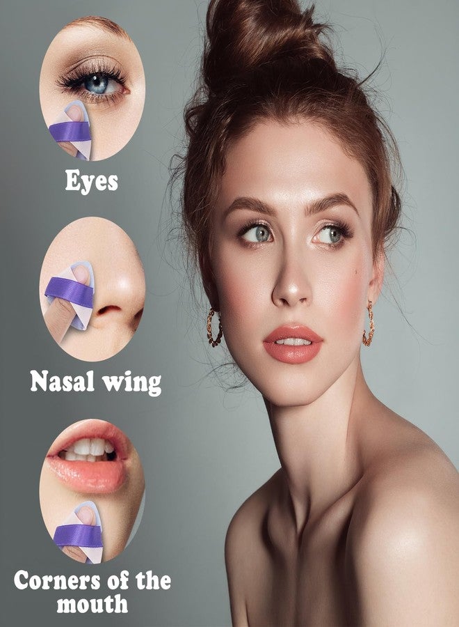 مجموعة LuckyOpt Mini Loose Powder Puff، 6 قطع من إسفنجات البودرة المخملية للأصابع مع حافظات سفر لتثبيت مكياج أحمر الخدود/الظلال/الهايلايتر/العيون، إسفنجات بودرة صغيرة قابلة لإعادة الاستخدام لإطلالة طبيعية ورقيقة (بني) - Image 3