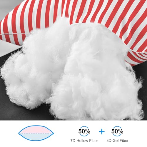 EIUE Bed Pillows for Sleeping 2 Pack Queen SizeSuper Soft Down Alternative Microfiber Filled PillowsPillows for Side and Back Sleepers20 x 30 InchesRed - Image 3