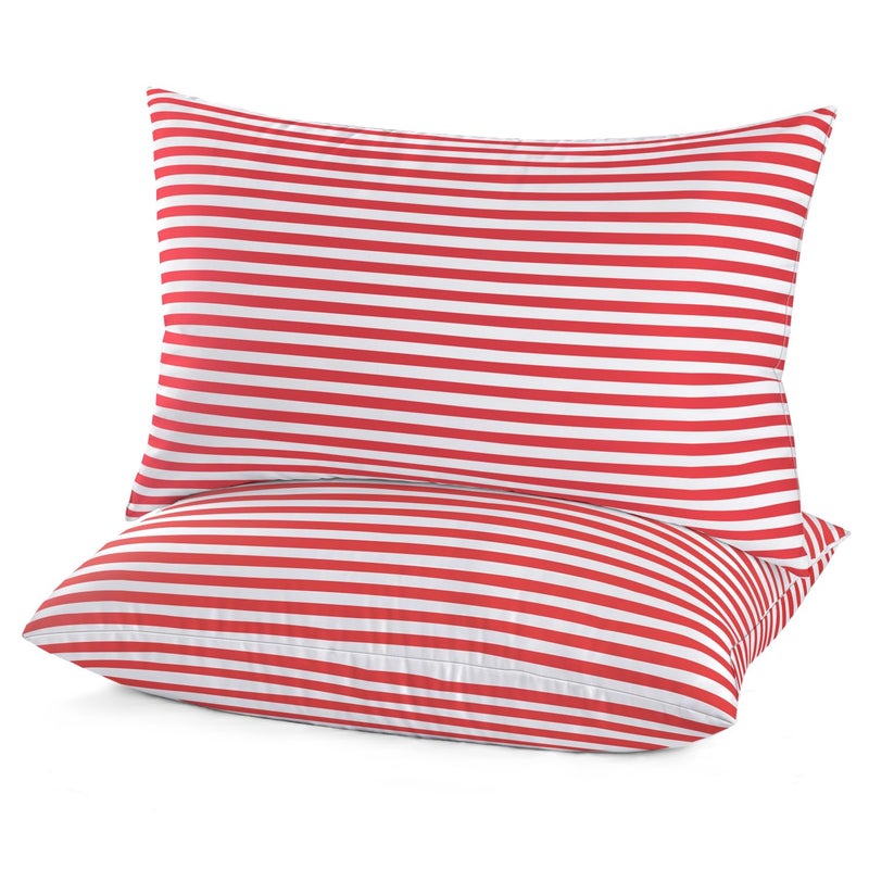 EIUE Bed Pillows for Sleeping 2 Pack Queen SizeSuper Soft Down Alternative Microfiber Filled PillowsPillows for Side and Back Sleepers20 x 30 InchesRed - Image 2