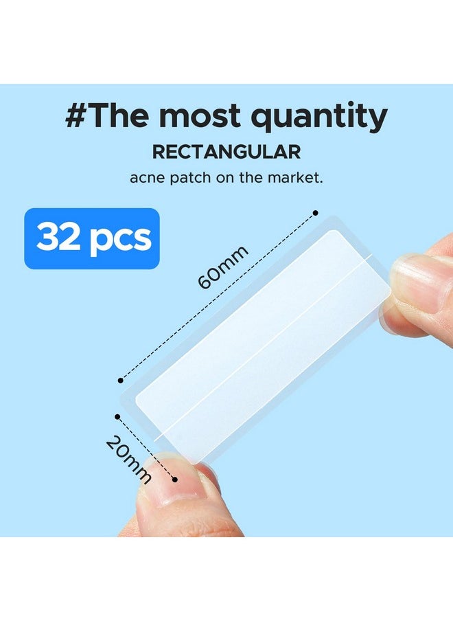 LitBear LitBear Large Pimple Patches for Face (4 Sizes 80 Patches), Big Acne Patches, XL Hydrocolloid Bandages Strips for Body, Forehead, Cheek, Chin, Butt, Back & Chest, Rectangle hydrocolloid Patch  - Image 2