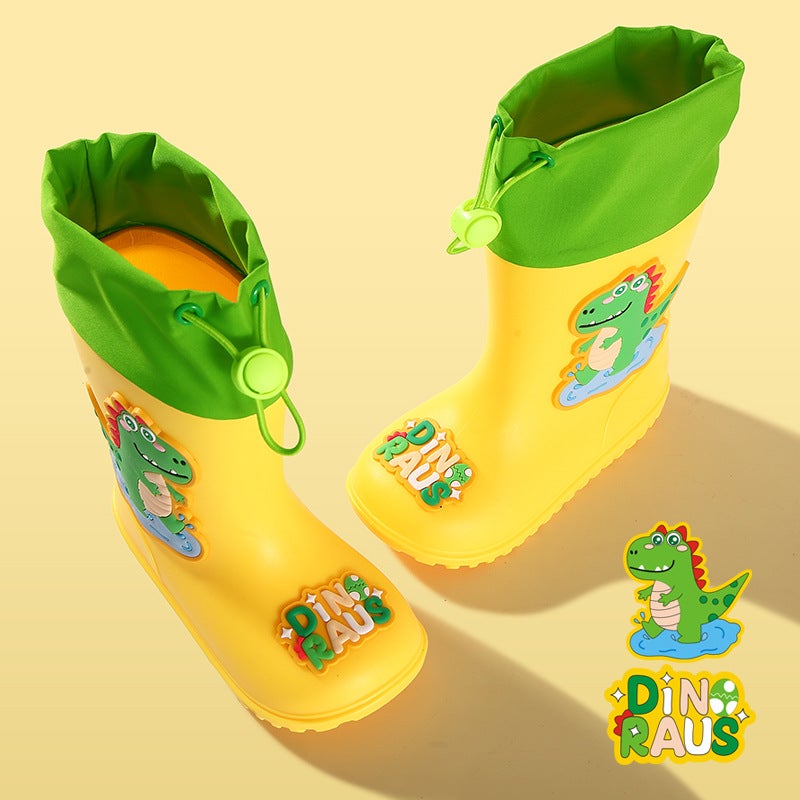 Children'S Rain Boots Men'S 2023 New Children'S Waterproof Shoes Non-Slip Boys Baby Rain Boots Fleece-Lined Detachable Boys - Image 4