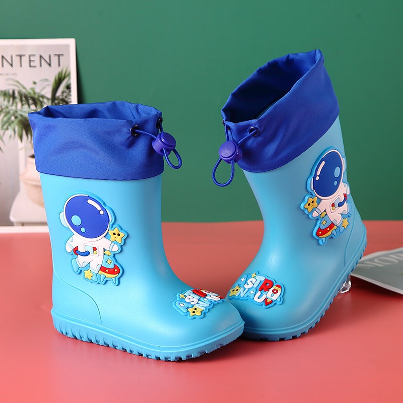 Children'S Rain Boots Men'S 2023 New Children'S Waterproof Shoes Non-Slip Boys Baby Rain Boots Fleece-Lined Detachable Boys - Image 3