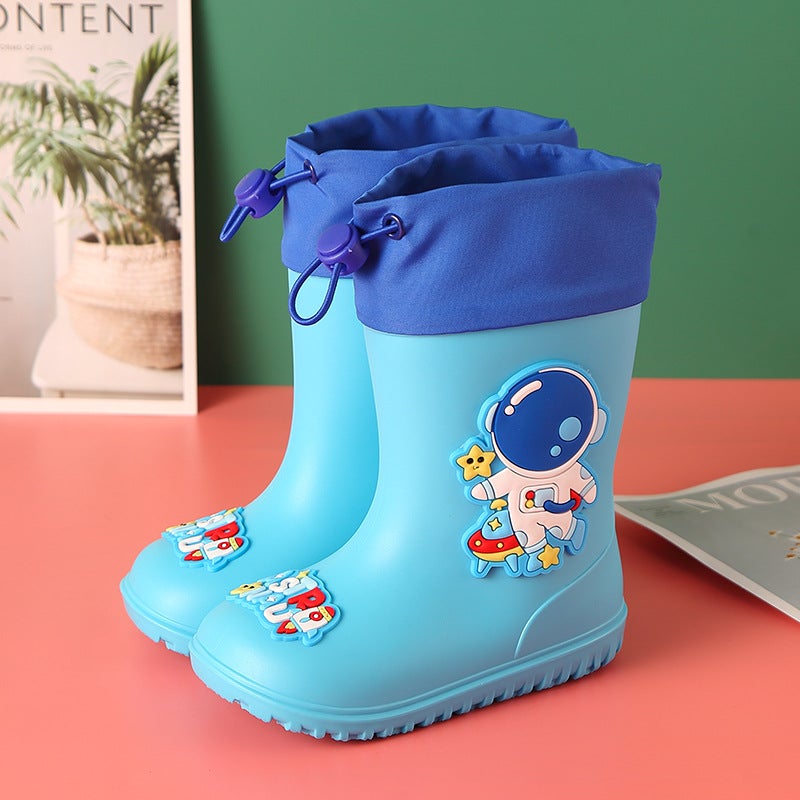 Children'S Rain Boots Men'S 2023 New Children'S Waterproof Shoes Non-Slip Boys Baby Rain Boots Fleece-Lined Detachable Boys - Image 2