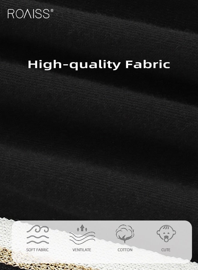 roaiss 2PCS Boys Fall Spring Outfits with Dinosaur Pattern, Stylish Sweatshirt and Pants Set for Boys, Casual Sweatsuit with Long Sleeve Pullover and Elastic Waist Cuffed Pants, Suitable for Daily Wear or Any Occasion - Image 4