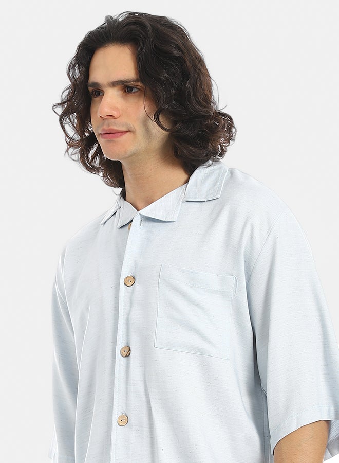 Red Circle Short Sleeves Plain Pastel Shirt and Pants Set - Image 4