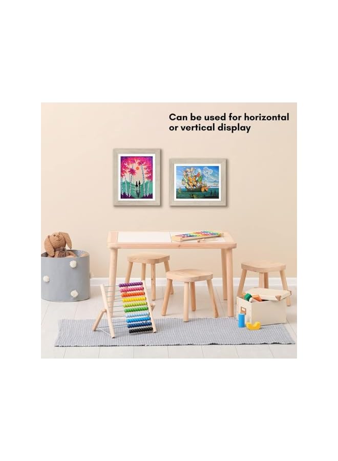 The Bros Kids Artwork Picture Frame, Walnut Art Frames, Front-Opening, Tempered Glass, and Elastic Straps, Horizontal and Vertical Formats, for Kids Art, Paint, School, Home or Office (Light Wood) - Image 4