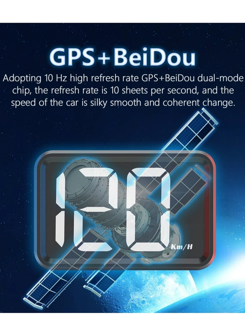 Generic - Car Digital GPS Speedometer HUD Head up Display Electronics Speed Alarm Vehicle Speed Compass Speed Gauge Plug and Play Gadgets For All Cars MPH KMH - Image 1