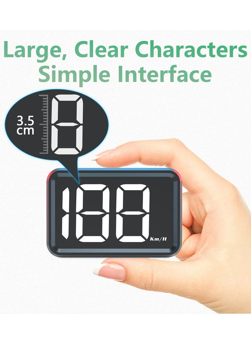 Generic - Car Digital GPS Speedometer HUD Head up Display Electronics Speed Alarm Vehicle Speed Compass Speed Gauge Plug and Play Gadgets For All Cars MPH KMH - Image 1