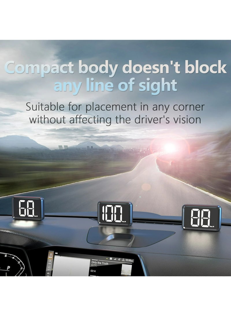 Generic - Car Digital GPS Speedometer HUD Head up Display Electronics Speed Alarm Vehicle Speed Compass Speed Gauge Plug and Play Gadgets For All Cars MPH KMH - Image 1