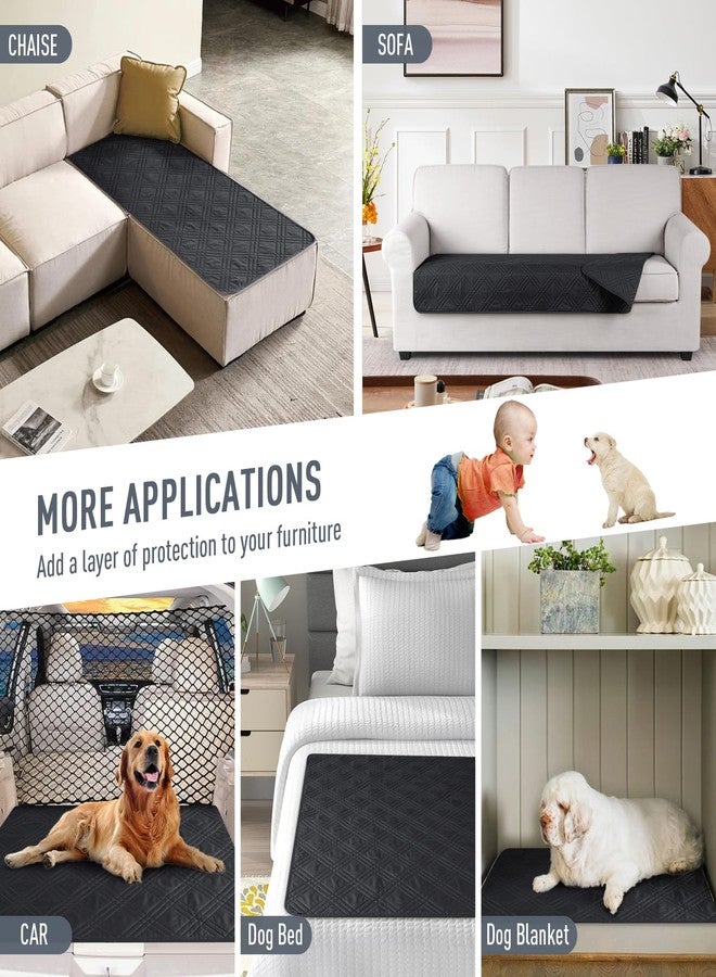 TAOCOCO 100% Waterproof Reversible Couch Cushion Cover for Dogs & Pets - Chaise & Sectional Sofa U Shape Couch Furniture Protector Slipcover (Black) - Image 5