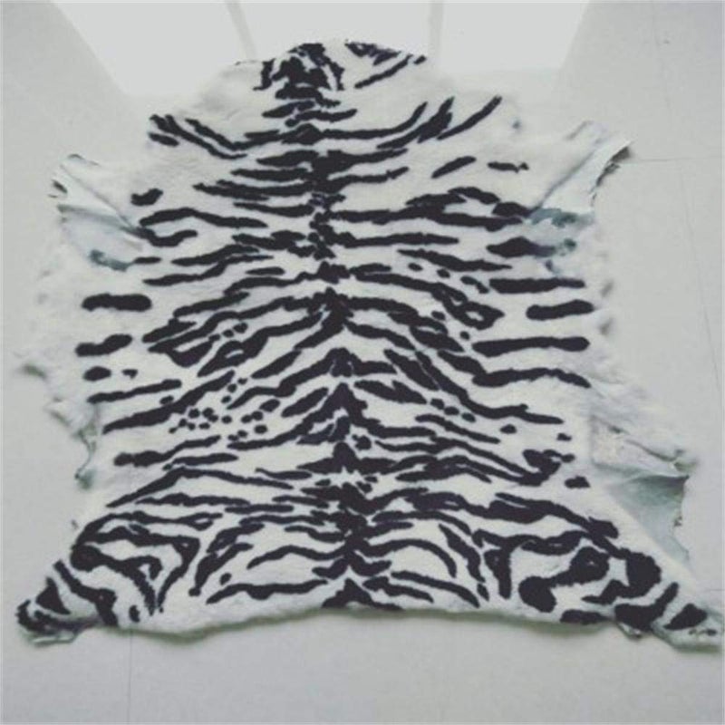 yingda1992 Area Rug Chic Style White Tiger Leopard Printed Australia Sheepskin Rug Soft Plush Throw Lambskin Rug Fits Perfectly in Living Room/Bed Room or as a Couch Decor One Pelt - Image 3