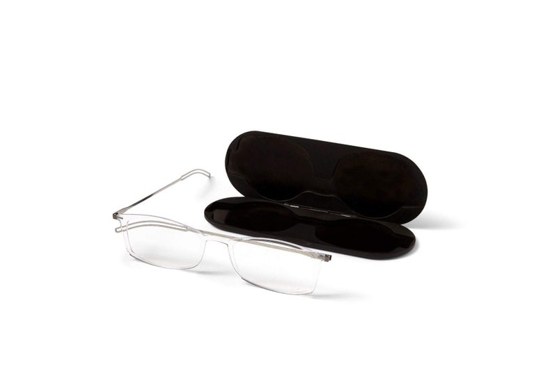 ThinOptics Unisex Adult Milano Aluminum Case + Frontpage Brooklyn Reading Glasses, Regular Case / Rectangle Clear, 1.50 US - Image 1