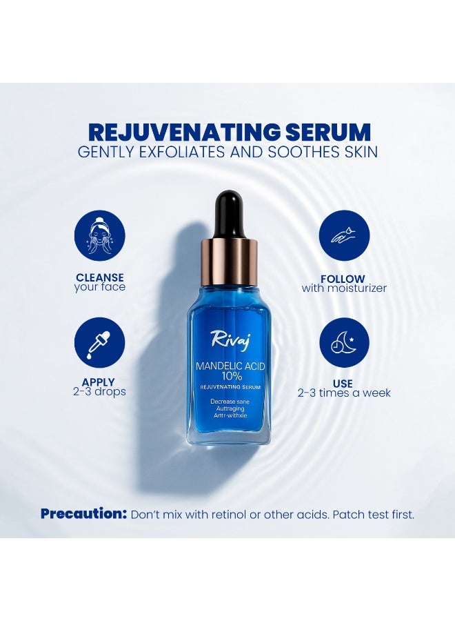 Rivaj UK Rivajuk Mandelic Acid 10% Rejuvenating Serum – Anti-Acne, Anti-Aging, Anti-Wrinkle Face Serum for Radiant & Smooth Skin – 30ml - Image 3