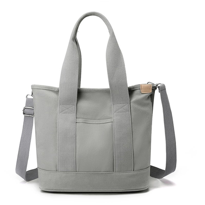 MINGRI Large Tote Bag for Women,Canvas Totes Bags with Pockets,Crossbody Purse Hobo Handbag with Zipper,Shoulder Satchel Messenger Bag with Compartments for Work,Shopping,Beach,with Long Strap,2 Sizes - Image 1