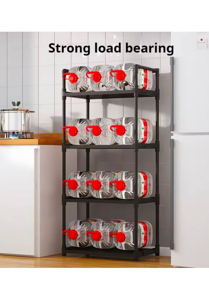 Generic 4 Tier Storage Shelves Kitchen Bakers Rack with Storage Cabinet Cupboard Organizer Bookcase Microwave Oven Stand for Living Room And Kitchen 50x27x115cm  - Image 5