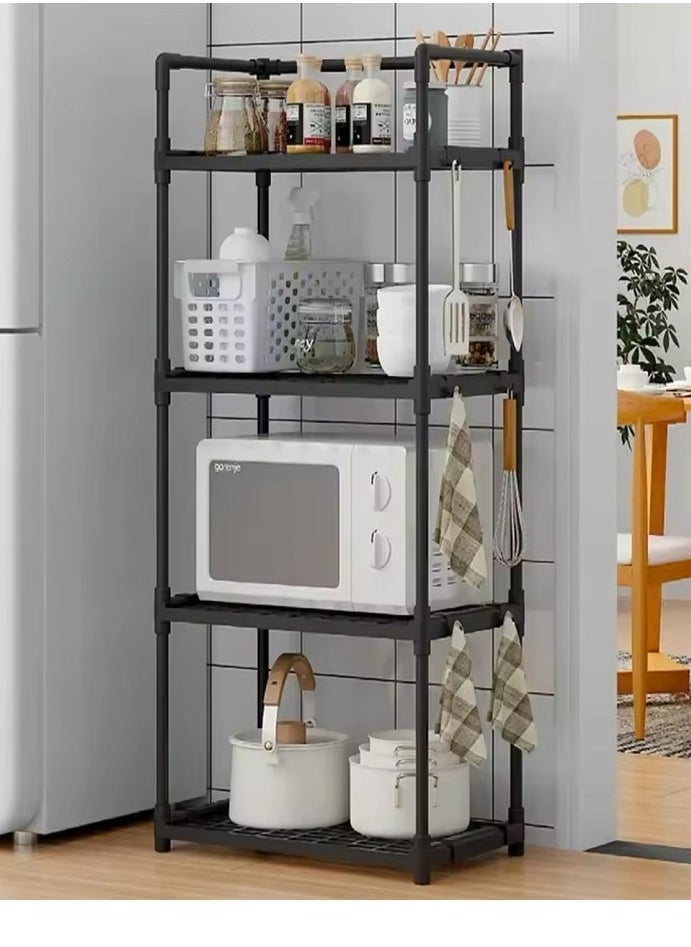 Generic 4 Tier Storage Shelves Kitchen Bakers Rack with Storage Cabinet Cupboard Organizer Bookcase Microwave Oven Stand for Living Room And Kitchen 50x27x115cm  - Image 2
