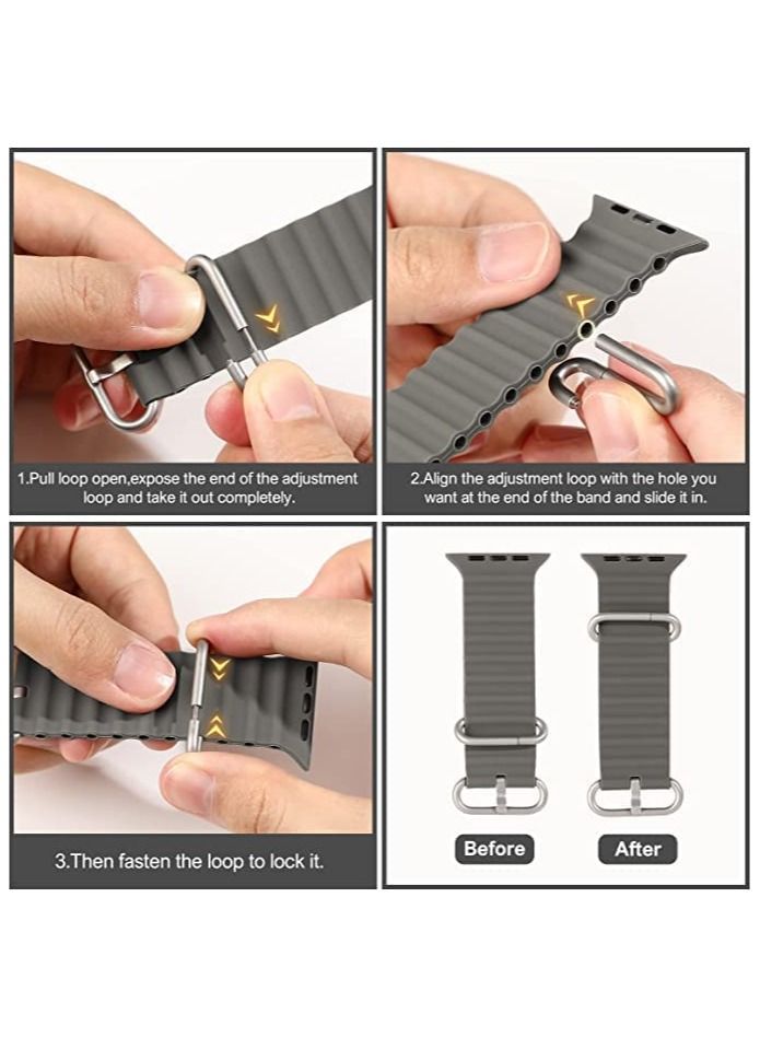 حزمة 4 قطع من حزام السيليكون الرياضي الجديد متوافق مع ساعة آبل ألترا أوشن 42/44/45/49 مم لحزام ساعة آي ووتش سلسلة ألترا 8 7 6 5 SE - Image 3