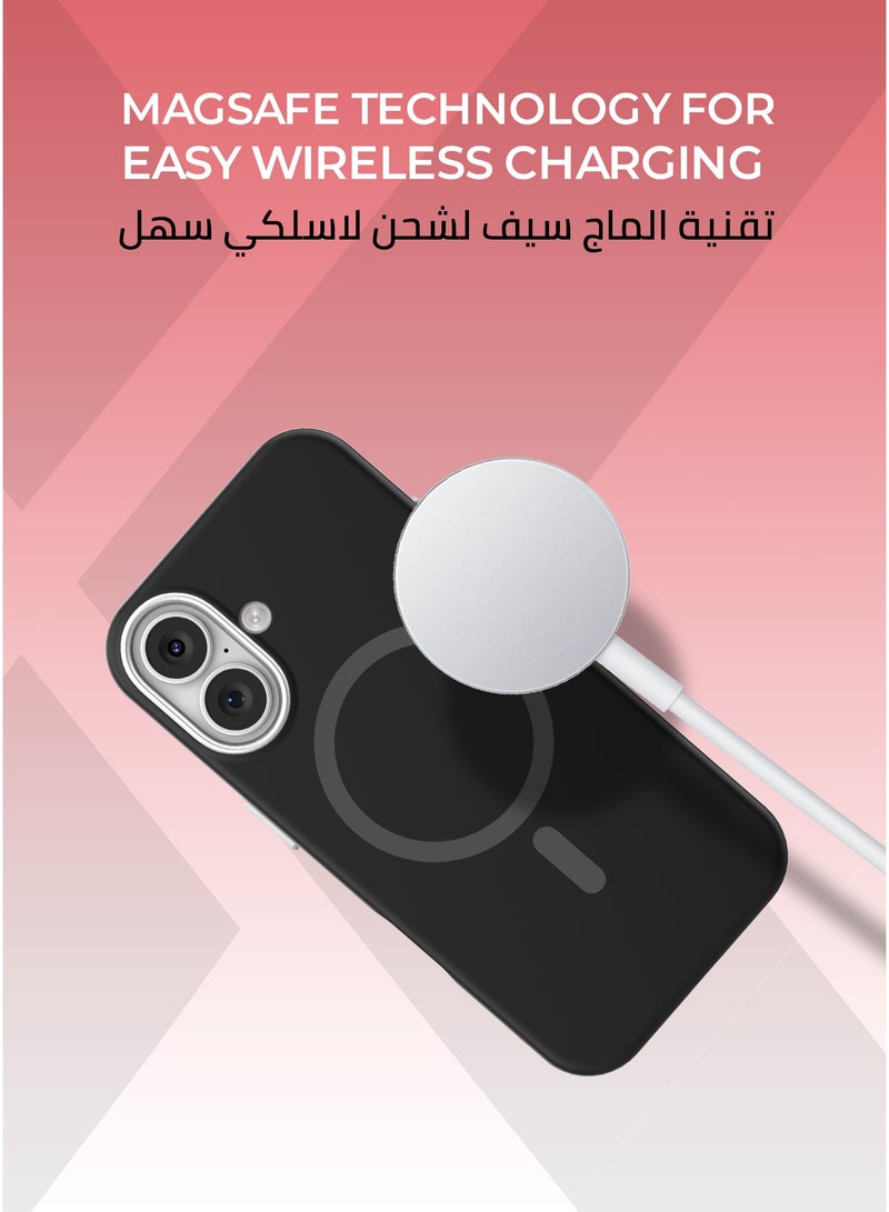 زوندا كفر بيور ايفون 17 ماج سيف لون اسود - بطانة داخلية من المايكروفايبر لحماية من الخدوش،إطار كاميرا معدني مرتفع لحماية العدسة، مصنوع من السيليكون السائل مع طبقة مقاومة  للبصمات، متوافق مع ملحقات MagSafe - Image 5