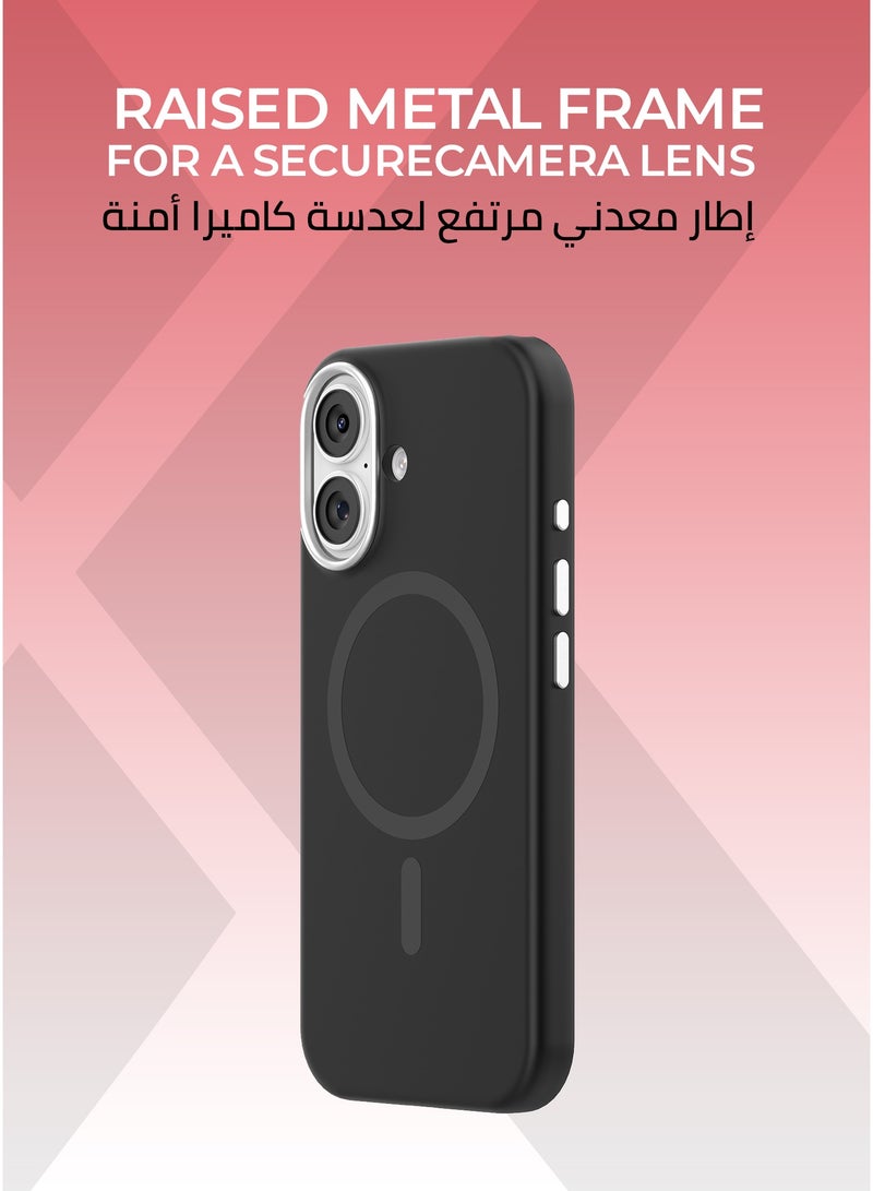 زوندا كفر بيور ايفون 17 ماج سيف لون اسود - بطانة داخلية من المايكروفايبر لحماية من الخدوش،إطار كاميرا معدني مرتفع لحماية العدسة، مصنوع من السيليكون السائل مع طبقة مقاومة  للبصمات، متوافق مع ملحقات MagSafe - Image 4