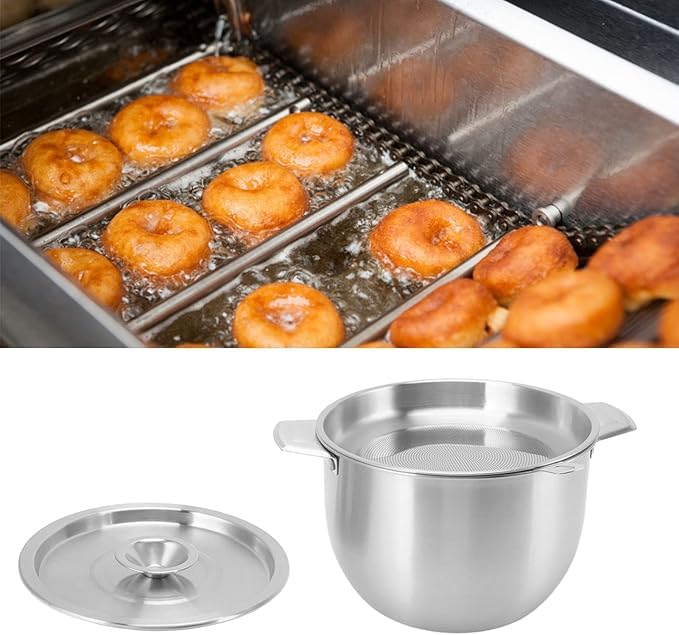 Kruvad Stainless Steel Oil Bacon Grease Container with Fine Mesh Strainer AntiSlip Coaster Tray Cooking Oil Keeper Reuse Oil Storage Pot Strainer Grease Container Kitchen Cooking Tools - Image 5