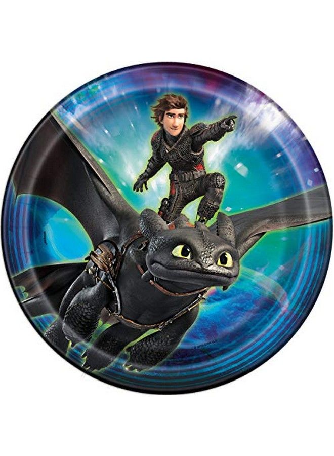 Unique كيفية تدريب تنينك مجموعة لوازم حفلة عيد الميلاد تشمل أطباق الغداء والمناديل والأكواب وغطاء الطاولة ولافتة عيد ميلاد سعيد مجموعة لـ 16 - Image 3