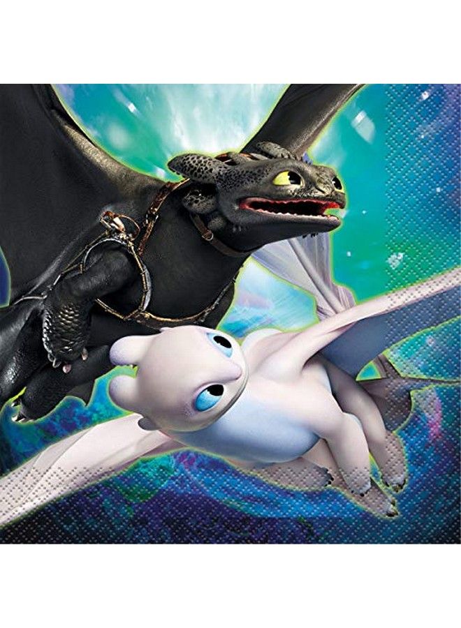 Unique كيفية تدريب تنينك مجموعة لوازم حفلة عيد الميلاد تشمل أطباق الغداء والمناديل والأكواب وغطاء الطاولة ولافتة عيد ميلاد سعيد مجموعة لـ 16 - Image 4