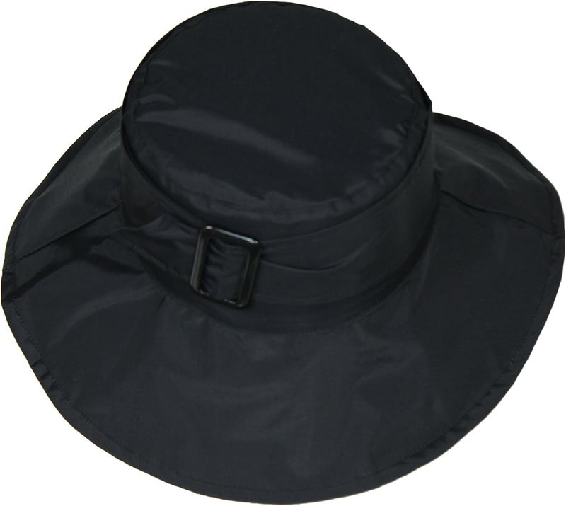 FLH Cute Bucket Rain Hat w/Buckle Accent, 3.5 inch Wide Brim, Roll-Up Packable - Image 4