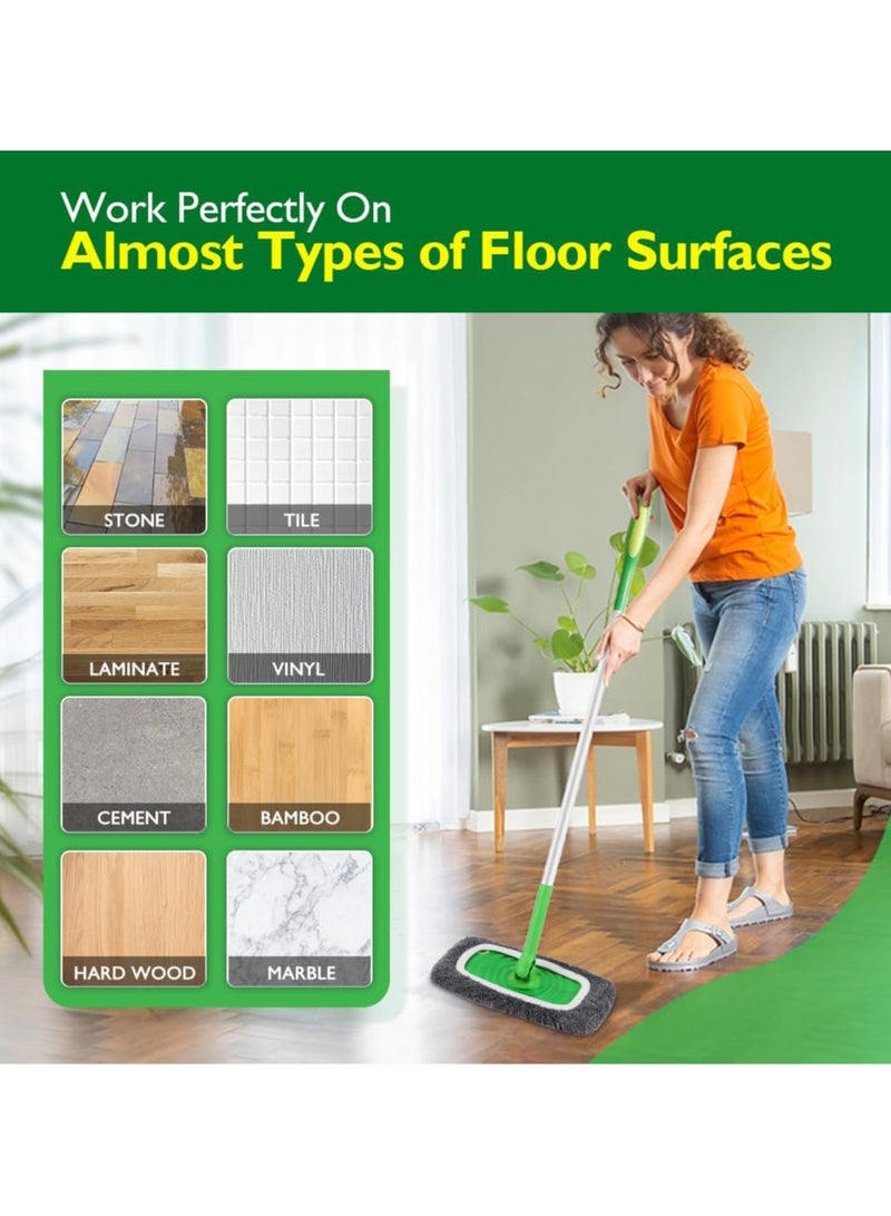 2 Pack Washable Sweeper Pads, Reusable Cotton Mop Refills Eco-Friendly Mop Pad, Wet And Dry Use, Replacement Durable Dust Mop Covers, Multipurpose Floor Cleaning Pads Cotton Mop Refills for Swiffer, Grey(Mop Not Included)  - Image 3