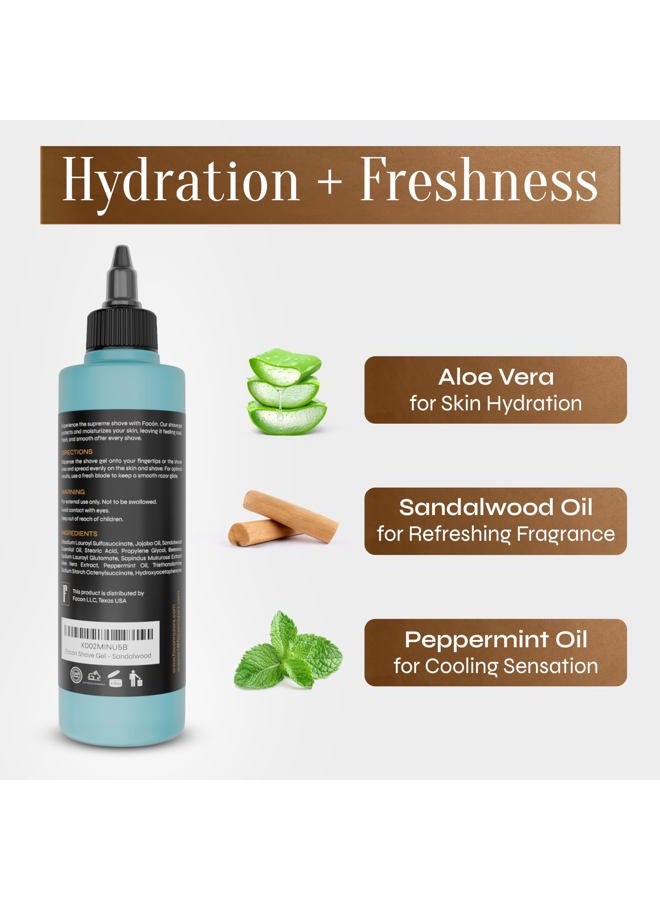 FACON Facón Transparent Shaving Gel for Men w/Aloe Vera, Cooling Menthol, Peppermint & Sandalwood Oil Scent – Clear Non Foaming Straight Razor Shave Gel, Barber Shaving Gel to Prevent Razor Bumps, 10 fl oz - Image 2