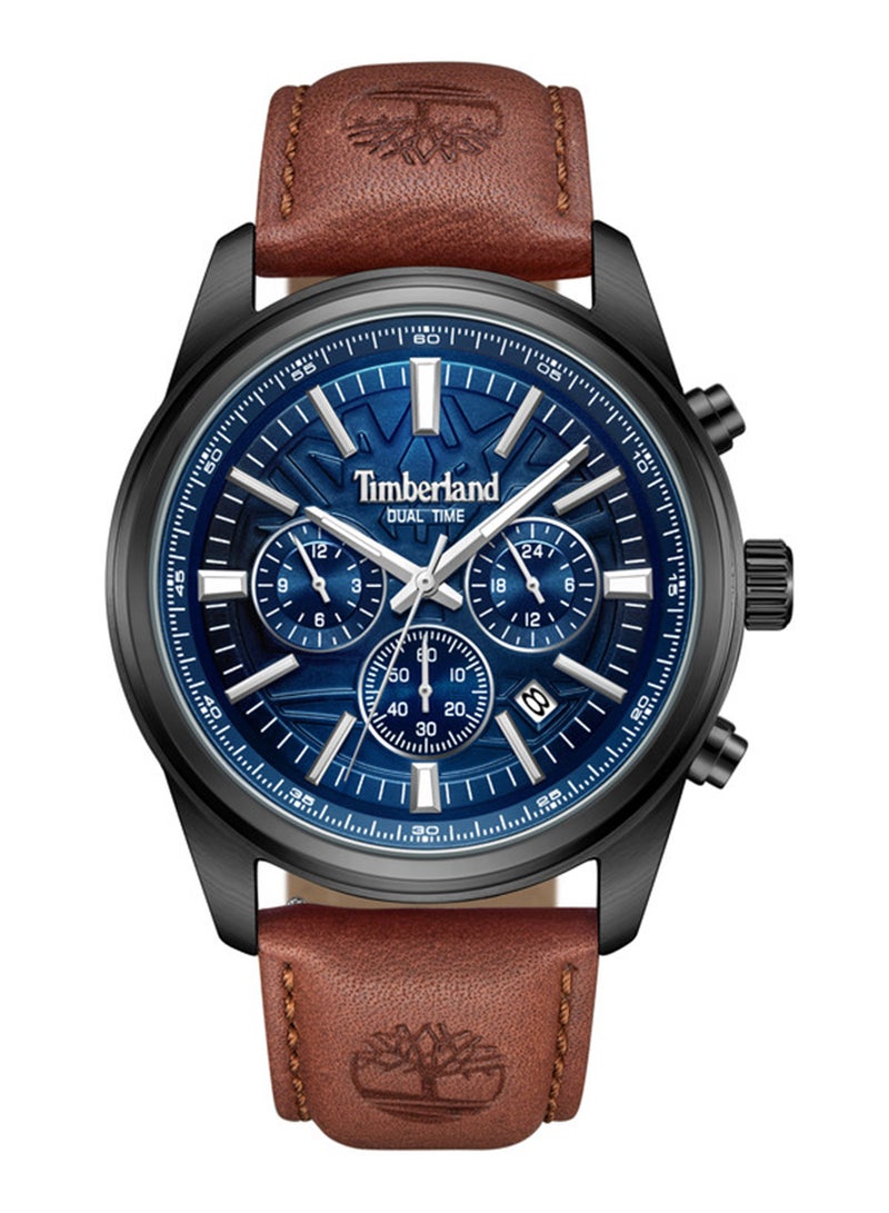 Timberland Men Northbridge Blue Dial Leather Strap Multifunction Watch for Men, 45mm - Image 1